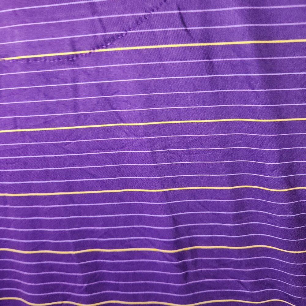 NFL Team Apparel Minnesota Vikings Men's Striped Polo Shirt - Size Medium Purple - Picture 4 of 10
